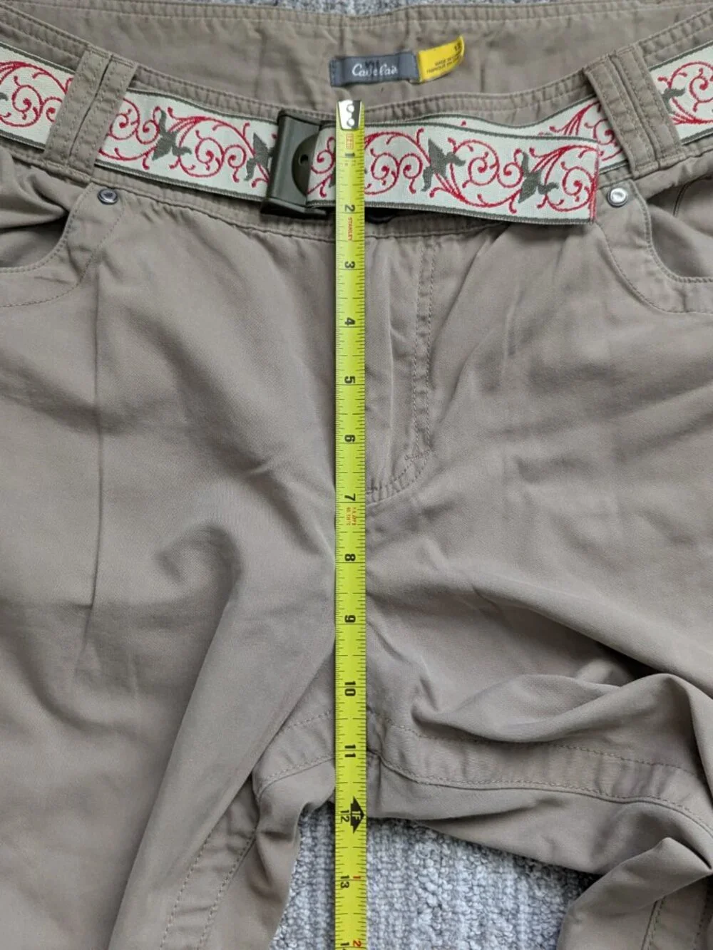 Cabela's Ultimate Outdoor Pants Women's Khaki Beige Pockets Belt Straight Leg 12